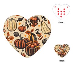 Thanksgiving pattern Playing Cards Single Design (Heart)