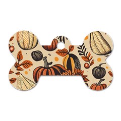 Thanksgiving pattern Dog Tag Bone (One Side)