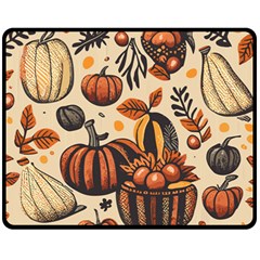 Thanksgiving pattern Fleece Blanket (Medium)