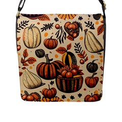 Thanksgiving Pattern Flap Closure Messenger Bag (l) by Valentinaart