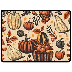 Thanksgiving pattern Two Sides Fleece Blanket (Large)