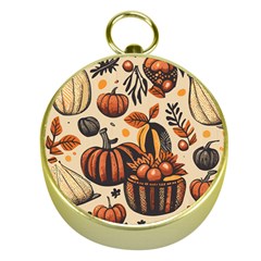 Thanksgiving pattern Gold Compasses