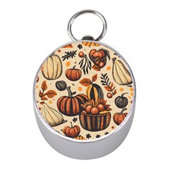 Thanksgiving pattern Mini Silver Compasses