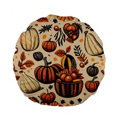 Thanksgiving pattern Standard 15  Premium Flano Round Cushions