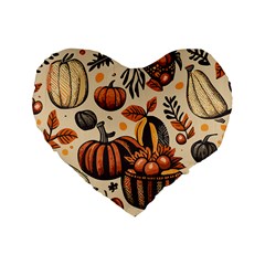 Thanksgiving pattern Standard 16  Premium Flano Heart Shape Cushions