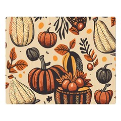 Thanksgiving pattern Two Sides Premium Plush Fleece Blanket (Large)