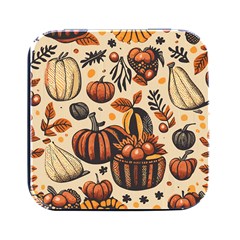 Thanksgiving pattern Square Metal Box (Black)