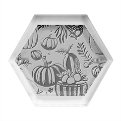 Thanksgiving Pattern Hexagon Wood Jewelry Box by Valentinaart