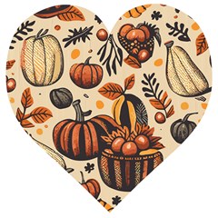 Thanksgiving pattern Wooden Puzzle Heart