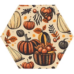 Thanksgiving pattern Wooden Puzzle Hexagon