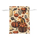 Thanksgiving pattern Lightweight Drawstring Pouch (M) Front