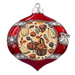 Thanksgiving pattern Metal Snowflake And Bell Red Ornament