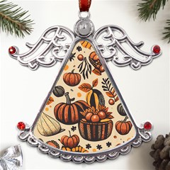 Thanksgiving pattern Metal Angel with Crystal Ornament