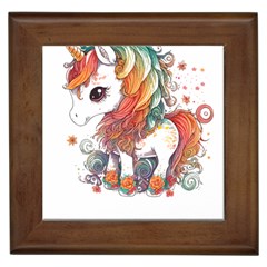 Baby Unicorn T- Shirt Colourful Bay Unicorn T- Shirt Yoga Reflexion Pose T- Shirtyoga Reflexion Pose T- Shirt Framed Tile by hizuto