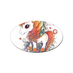 Baby Unicorn T- Shirt Colourful Bay Unicorn T- Shirt Yoga Reflexion Pose T- Shirtyoga Reflexion Pose T- Shirt Sticker (oval) by hizuto