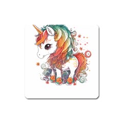 Baby Unicorn T- Shirt Colourful Bay Unicorn T- Shirt Yoga Reflexion Pose T- Shirtyoga Reflexion Pose T- Shirt Square Magnet by hizuto