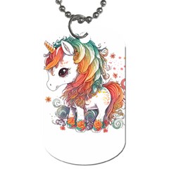 Baby Unicorn T- Shirt Colourful Bay Unicorn T- Shirt Yoga Reflexion Pose T- Shirtyoga Reflexion Pose T- Shirt Dog Tag (one Side) by hizuto