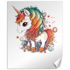 Baby Unicorn T- Shirt Colourful Bay Unicorn T- Shirt Yoga Reflexion Pose T- Shirtyoga Reflexion Pose T- Shirt Canvas 16  X 20  by hizuto