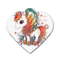 Baby Unicorn T- Shirt Colourful Bay Unicorn T- Shirt Yoga Reflexion Pose T- Shirtyoga Reflexion Pose T- Shirt Dog Tag Heart (one Side)