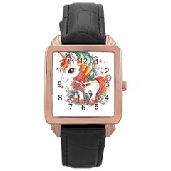 Baby Unicorn T- Shirt Colourful Bay Unicorn T- Shirt Yoga Reflexion Pose T- Shirtyoga Reflexion Pose T- Shirt Rose Gold Leather Watch  by hizuto