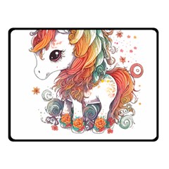 Baby Unicorn T- Shirt Colourful Bay Unicorn T- Shirt Yoga Reflexion Pose T- Shirtyoga Reflexion Pose T- Shirt Two Sides Fleece Blanket (small) by hizuto