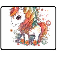 Baby Unicorn T- Shirt Colourful Bay Unicorn T- Shirt Yoga Reflexion Pose T- Shirtyoga Reflexion Pose T- Shirt Two Sides Fleece Blanket (medium) by hizuto