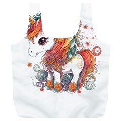 Baby Unicorn T- Shirt Colourful Bay Unicorn T- Shirt Yoga Reflexion Pose T- Shirtyoga Reflexion Pose T- Shirt Full Print Recycle Bag (xl) by hizuto