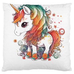 Baby Unicorn T- Shirt Colourful Bay Unicorn T- Shirt Yoga Reflexion Pose T- Shirtyoga Reflexion Pose T- Shirt Standard Premium Plush Fleece Cushion Case (one Side) by hizuto