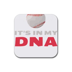 Baseball Lover Gift For Family T- Shirt Baseball Lover Baseball Heartbeat E K G Baseball Is In My D Yoga Reflexion Pose T- Shirtyoga Reflexion Pose T- Shirt Rubber Coaster (square) by hizuto