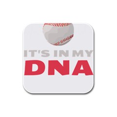 Baseball Lover Gift For Family T- Shirt Baseball Lover Baseball Heartbeat E K G Baseball Is In My D Yoga Reflexion Pose T- Shirtyoga Reflexion Pose T- Shirt Rubber Square Coaster (4 Pack) by hizuto