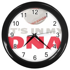 Baseball Lover Gift For Family T- Shirt Baseball Lover Baseball Heartbeat E K G Baseball Is In My D Yoga Reflexion Pose T- Shirtyoga Reflexion Pose T- Shirt Wall Clock (black) by hizuto