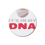 Baseball Lover Gift For Family T- Shirt Baseball Lover Baseball Heartbeat E K G Baseball Is In My D Yoga Reflexion Pose T- Shirtyoga Reflexion Pose T- Shirt Rubber Coaster (Round) Front