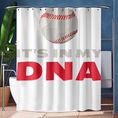 Baseball Lover Gift For Family T- Shirt Baseball Lover Baseball Heartbeat E K G Baseball Is In My D Yoga Reflexion Pose T- Shirtyoga Reflexion Pose T- Shirt Shower Curtain 60  X 72  (medium)  by hizuto