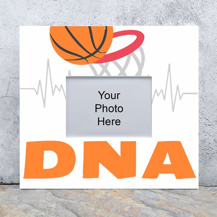 Basketball Lover Gifts For Birthday T- Shirt Basketball Lover Basketball Is In My D N A Basketball H Yoga Reflexion Pose T- Shirtyoga Reflexion Pose T- Shirt White Wall Photo Frame 5  x 7 