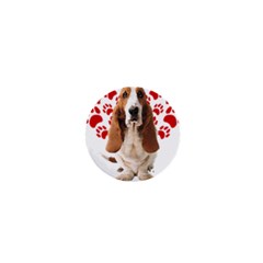 Basset Hound Gift T- Shirt Funny Basset Hound Valentine Heart Paw Basset Hound Dog Lover Valentine C Yoga Reflexion Pose T- Shirtyoga Reflexion Pose T- Shirt 1  Mini Buttons by hizuto