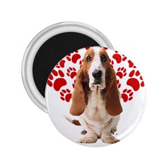 Basset Hound Gift T- Shirt Funny Basset Hound Valentine Heart Paw Basset Hound Dog Lover Valentine C Yoga Reflexion Pose T- Shirtyoga Reflexion Pose T- Shirt 2 25  Magnets by hizuto