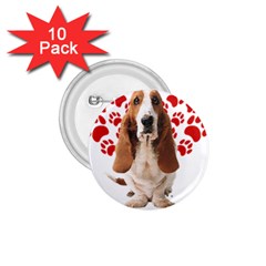 Basset Hound Gift T- Shirt Funny Basset Hound Valentine Heart Paw Basset Hound Dog Lover Valentine C Yoga Reflexion Pose T- Shirtyoga Reflexion Pose T- Shirt 1 75  Buttons (10 Pack)