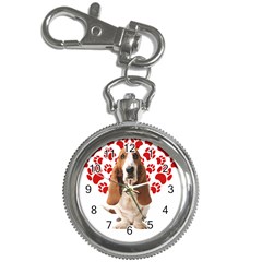 Basset Hound Gift T- Shirt Funny Basset Hound Valentine Heart Paw Basset Hound Dog Lover Valentine C Yoga Reflexion Pose T- Shirtyoga Reflexion Pose T- Shirt Key Chain Watches by hizuto