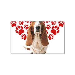 Basset Hound Gift T- Shirt Funny Basset Hound Valentine Heart Paw Basset Hound Dog Lover Valentine C Yoga Reflexion Pose T- Shirtyoga Reflexion Pose T- Shirt Sticker (rectangular) by hizuto