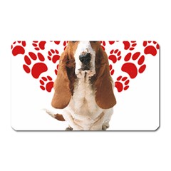 Basset Hound Gift T- Shirt Funny Basset Hound Valentine Heart Paw Basset Hound Dog Lover Valentine C Yoga Reflexion Pose T- Shirtyoga Reflexion Pose T- Shirt Magnet (rectangular) by hizuto