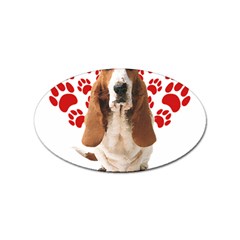 Basset Hound Gift T- Shirt Funny Basset Hound Valentine Heart Paw Basset Hound Dog Lover Valentine C Yoga Reflexion Pose T- Shirtyoga Reflexion Pose T- Shirt Sticker Oval (10 Pack) by hizuto