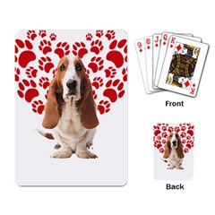 Basset Hound Gift T- Shirt Funny Basset Hound Valentine Heart Paw Basset Hound Dog Lover Valentine C Yoga Reflexion Pose T- Shirtyoga Reflexion Pose T- Shirt Playing Cards Single Design (rectangle) by hizuto