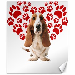 Basset Hound Gift T- Shirt Funny Basset Hound Valentine Heart Paw Basset Hound Dog Lover Valentine C Yoga Reflexion Pose T- Shirtyoga Reflexion Pose T- Shirt Canvas 8  X 10  by hizuto