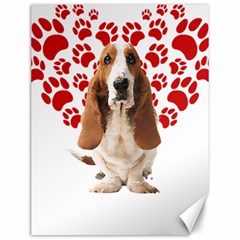 Basset Hound Gift T- Shirt Funny Basset Hound Valentine Heart Paw Basset Hound Dog Lover Valentine C Yoga Reflexion Pose T- Shirtyoga Reflexion Pose T- Shirt Canvas 12  X 16  by hizuto