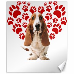 Basset Hound Gift T- Shirt Funny Basset Hound Valentine Heart Paw Basset Hound Dog Lover Valentine C Yoga Reflexion Pose T- Shirtyoga Reflexion Pose T- Shirt Canvas 20  X 24  by hizuto