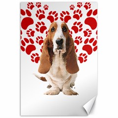 Basset Hound Gift T- Shirt Funny Basset Hound Valentine Heart Paw Basset Hound Dog Lover Valentine C Yoga Reflexion Pose T- Shirtyoga Reflexion Pose T- Shirt Canvas 20  X 30  by hizuto