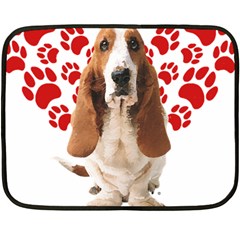 Basset Hound Gift T- Shirt Funny Basset Hound Valentine Heart Paw Basset Hound Dog Lover Valentine C Yoga Reflexion Pose T- Shirtyoga Reflexion Pose T- Shirt Fleece Blanket (mini) by hizuto