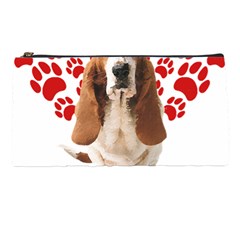 Basset Hound Gift T- Shirt Funny Basset Hound Valentine Heart Paw Basset Hound Dog Lover Valentine C Yoga Reflexion Pose T- Shirtyoga Reflexion Pose T- Shirt Pencil Case by hizuto