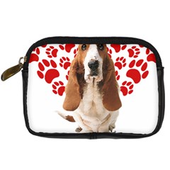 Basset Hound Gift T- Shirt Funny Basset Hound Valentine Heart Paw Basset Hound Dog Lover Valentine C Yoga Reflexion Pose T- Shirtyoga Reflexion Pose T- Shirt Digital Camera Leather Case by hizuto