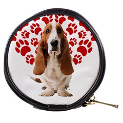 Basset Hound Gift T- Shirt Funny Basset Hound Valentine Heart Paw Basset Hound Dog Lover Valentine C Yoga Reflexion Pose T- Shirtyoga Reflexion Pose T- Shirt Mini Makeup Bag by hizuto